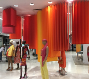 Architectural paper fabricated to create large scale in store environment