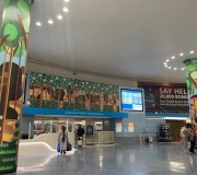 Color X production and vinyl installation of public art exhibit in Penn Station, NYC. Large column wraps .