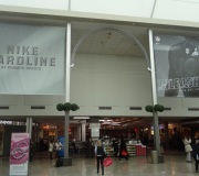 Super wide format vinyl banners for Nike event at Mall.  Printing on vinyl and Vinyl mesh up to 16' wide .