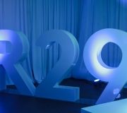 Large fabricated dimensional letters make a big statement for corporate event.
