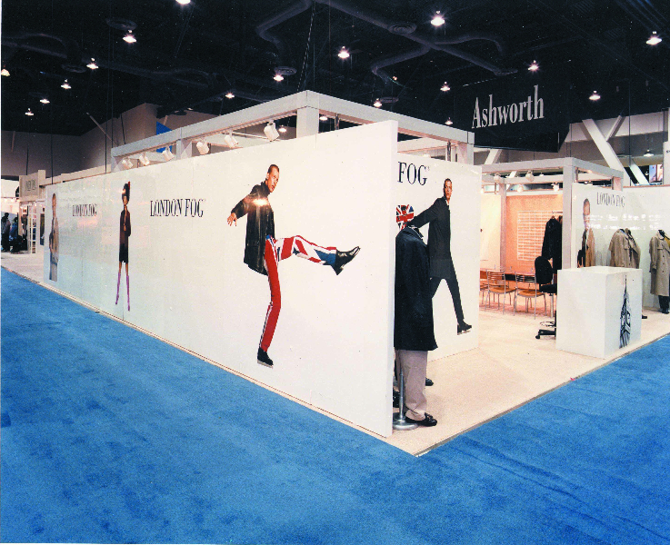 Large printed images are used here in trade show booth.