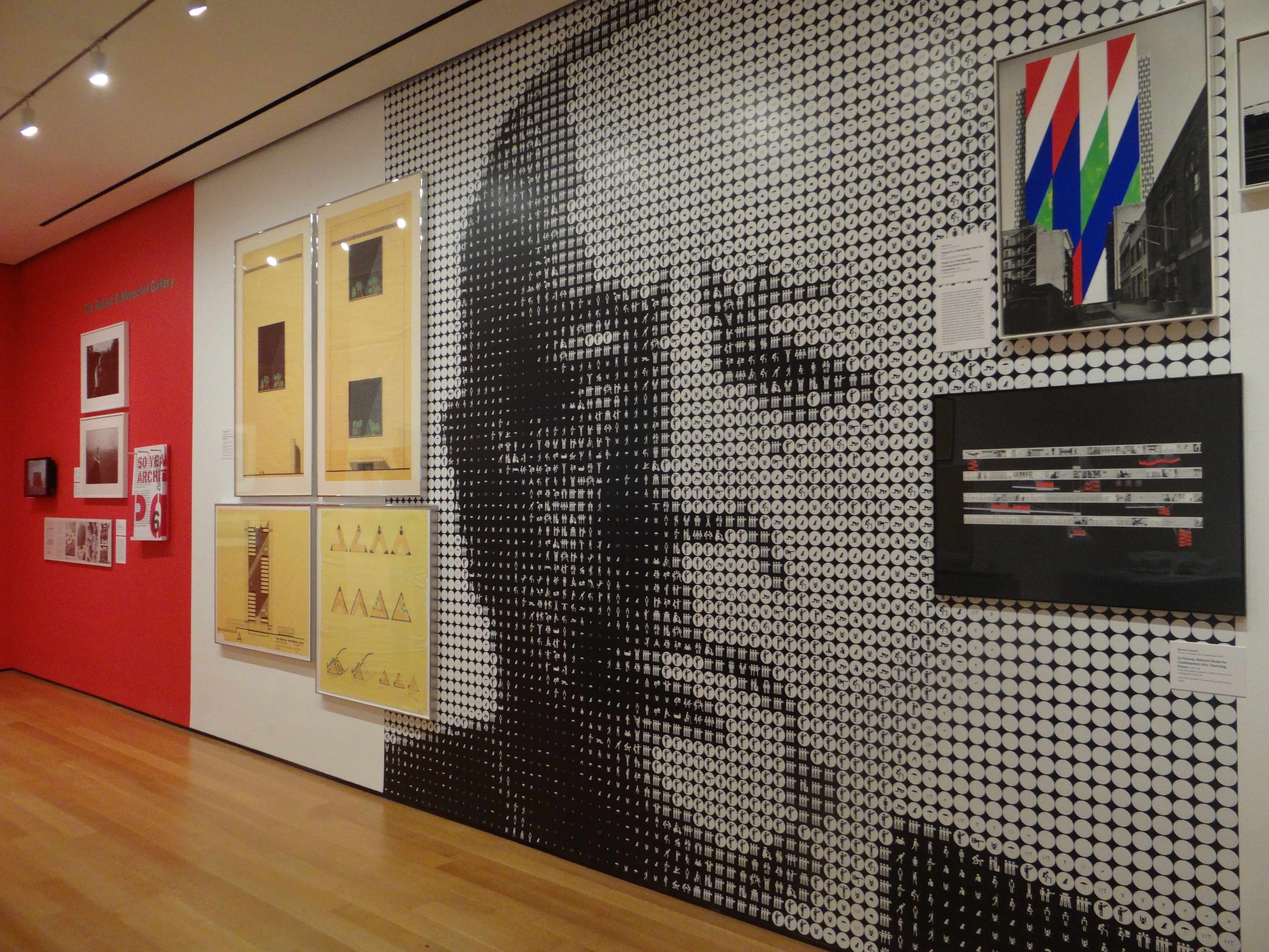 Mies exhibition at MoMA. Large format digitally printed wallpaper, print and installation by Color X .