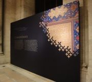 For The Three Faiths Exhibition at the NYPL we used large scale cut vinyl to install on screen printed walls.