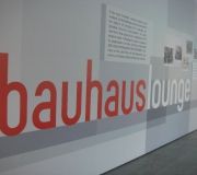 For the Bahaus exhibition at MoMA , we printed digital wall coverings for a virtually seamless look.
