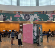 Balcony is wrapped with printed vinyl graphics 