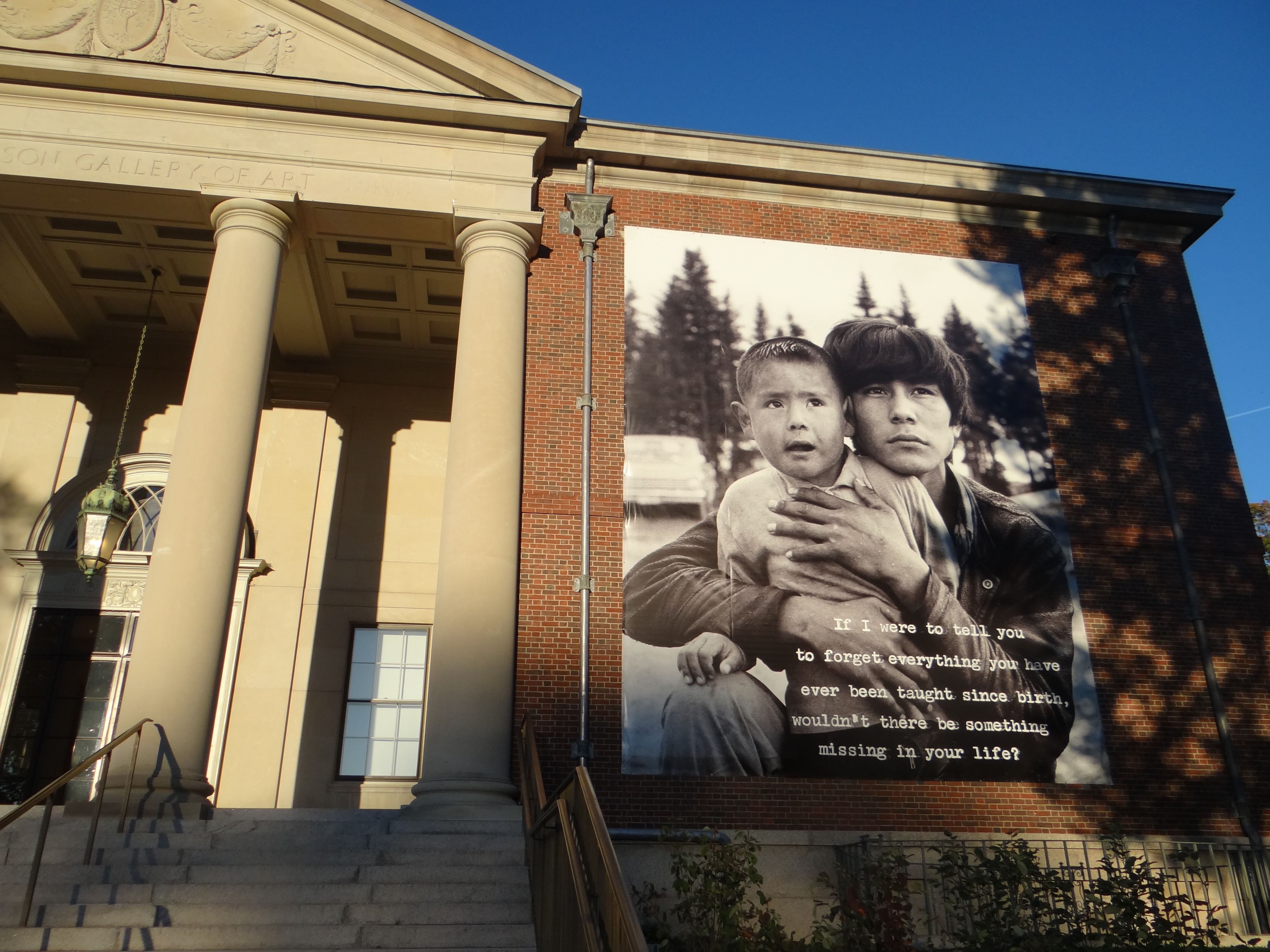 Outdoor vinyl banners printed and installed for museum exhibit