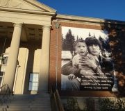 Outdoor vinyl banners printed and installed for museum exhibit