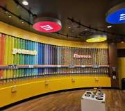 In store visuals and signage . Color X produced dimensional letters .