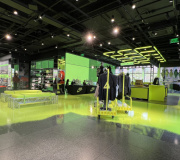 Color X printed neon  floor vinyl graphics . We are one of few with ability to digitally print neon