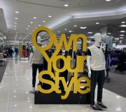 Custom fabrication of  large 3 dimensional letters display .  Macys in store visuals, foam carving, acrylic cnc, vinyl + paint finishing .