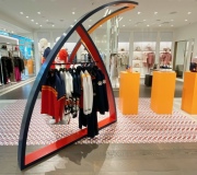 CNC custom display and paint finish and floor vinyl with pedestals to top