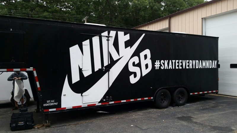 Full trailer vinyl wrap for Nike event