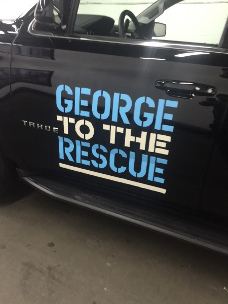 Cut vinyl logo for NBC - George to the Rescue