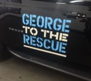 Cut vinyl logo for NBC - George to the Rescue