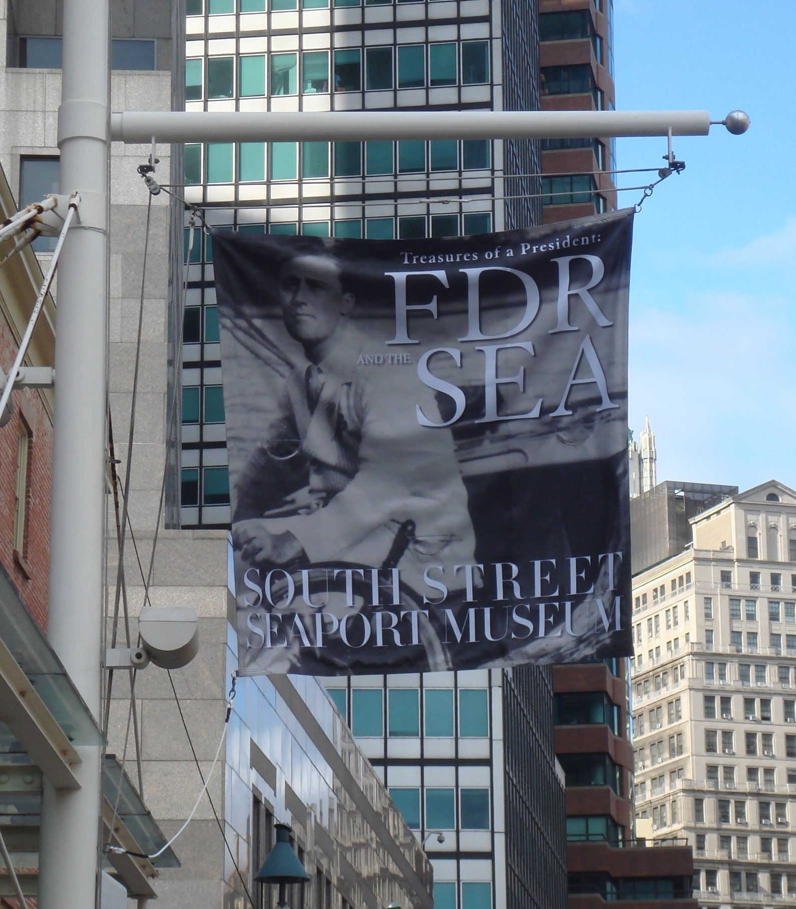 outdoor fabric banner printing for museum graphics at the seaport